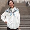 【スタイルノート/StyleNote】スカーフ付きバンドカラーシャツ