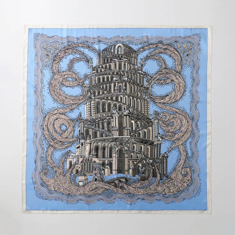 スカーフ全形（縦約88cm×横約90cm）