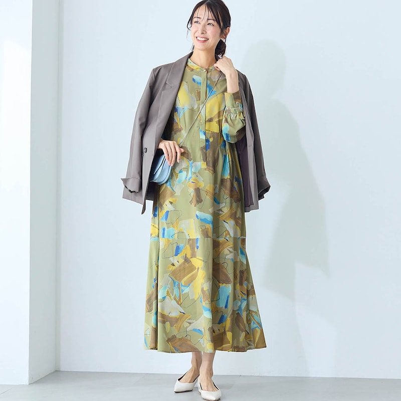 モデル身長169cm／M ※写真は撮影用のため着丈+６cmになります。