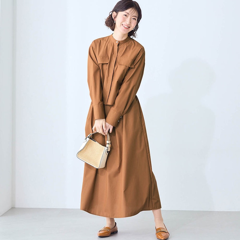 モデル身長167cm／M ※写真は撮影用のため着丈+6cmになります。