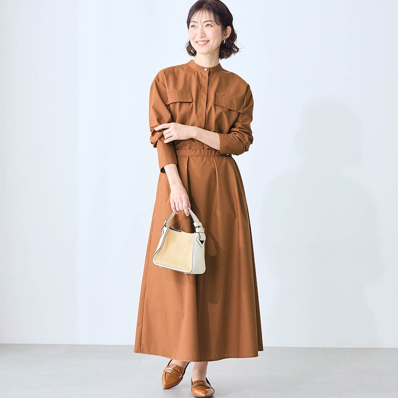 モデル身長167cm／M ※写真は撮影用のため着丈+6cmになります。