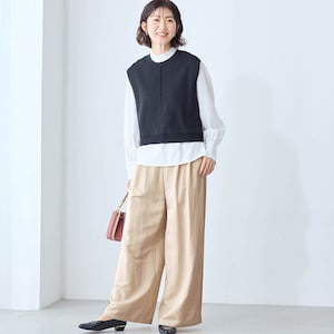 モデル身長167cm／M ※写真は撮影用のため股下+6cmになります。