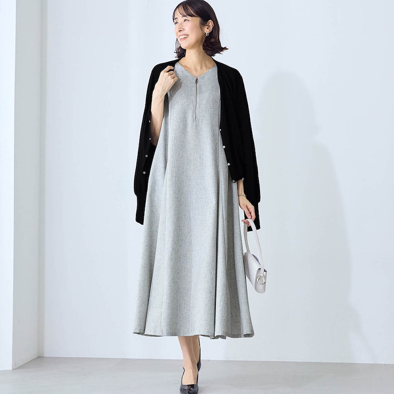 モデル身長169cm／M ※写真は撮影用のため身丈+6cmになります。