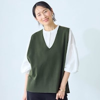 モデル身長168cm／M　※ベストのみ着用