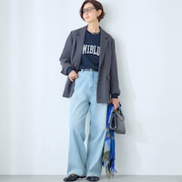 モデル身長168cm／M ※写真は撮影用のため股下+6cmになります。