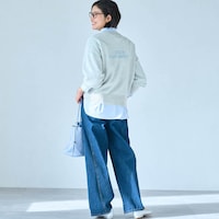 モデル身長168cm／M ※写真は撮影用のため股下+6cmになります。