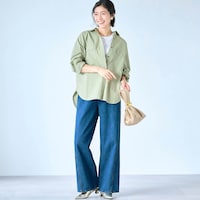 モデル身長168cm／M ※写真は撮影用のため股下+6cmになります。