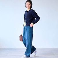 モデル身長168cm／M ※写真は撮影用のため股下+6cmになります。