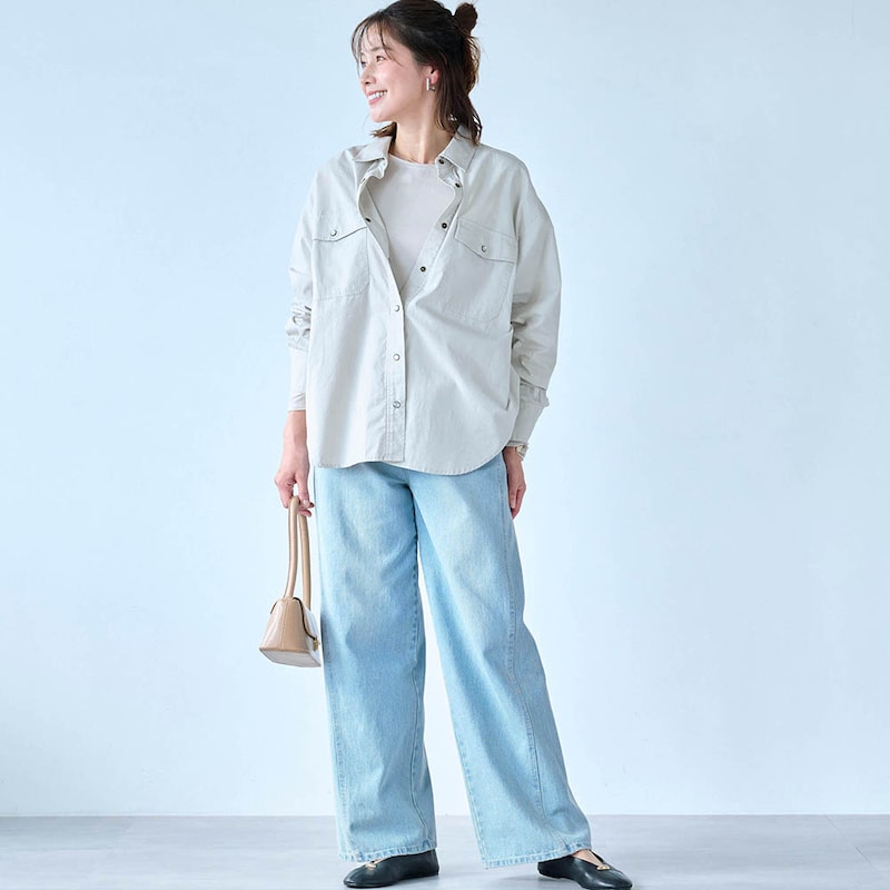 モデル身長168cm／M ※写真は撮影用のため股下+6cmになります。