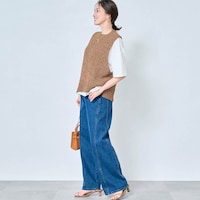 モデル身長168cm／M ※写真は撮影用のため股下+6cmになります。