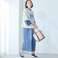 モデル身長168cm／M ※写真は撮影用のため着丈+6cmになります。