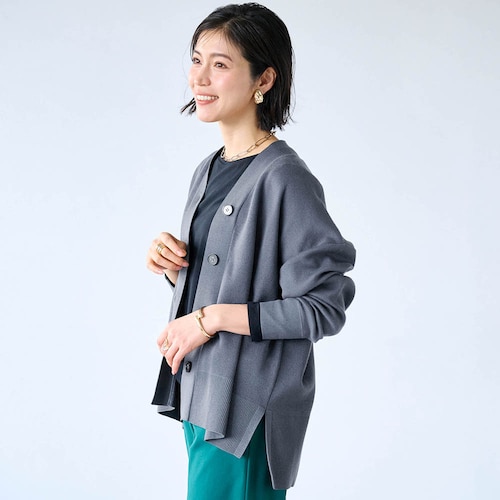 体型カバーニットカーディガン