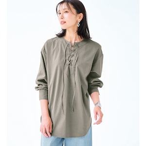 【ロウイング/Rowing】レースアップチュニックブラウス