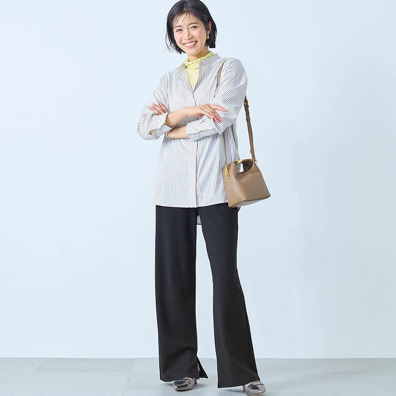 モデル身長168cm／M ※写真は撮影用のため股下+6cmになります。