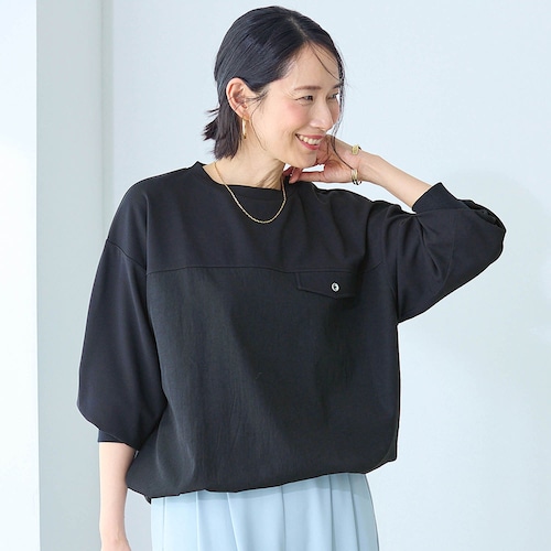 丈変化可能な裾ドロスト使いカットソー