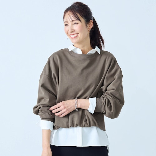 フロントバルーンコットン裏毛カットソー