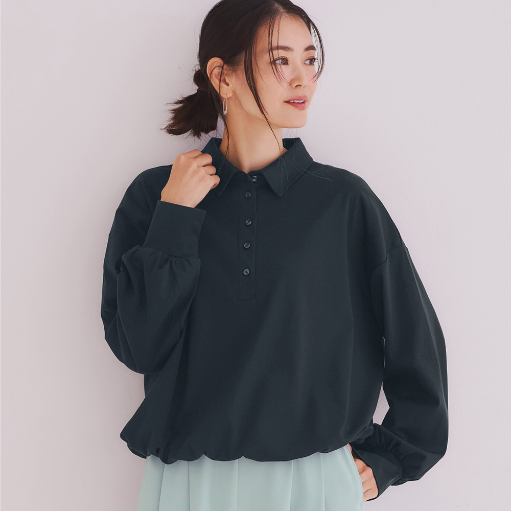 【スタイルノート/StyleNote】【4月9日セール追加】 シルクのようなコットンポロカットソー