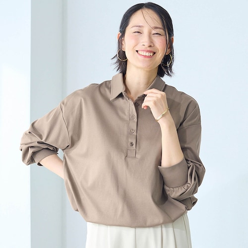 シルクのようなコットンポロカットソー