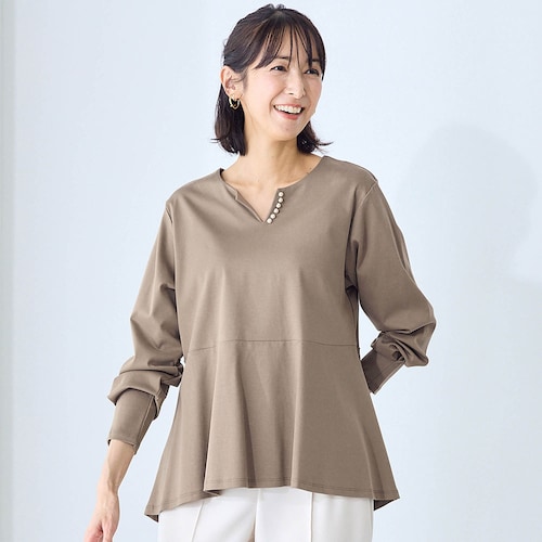 シルクのようなコットンチュニックカットソー