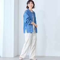 モデル身長167cm／M ※写真は撮影用のため股下+6cmになります。