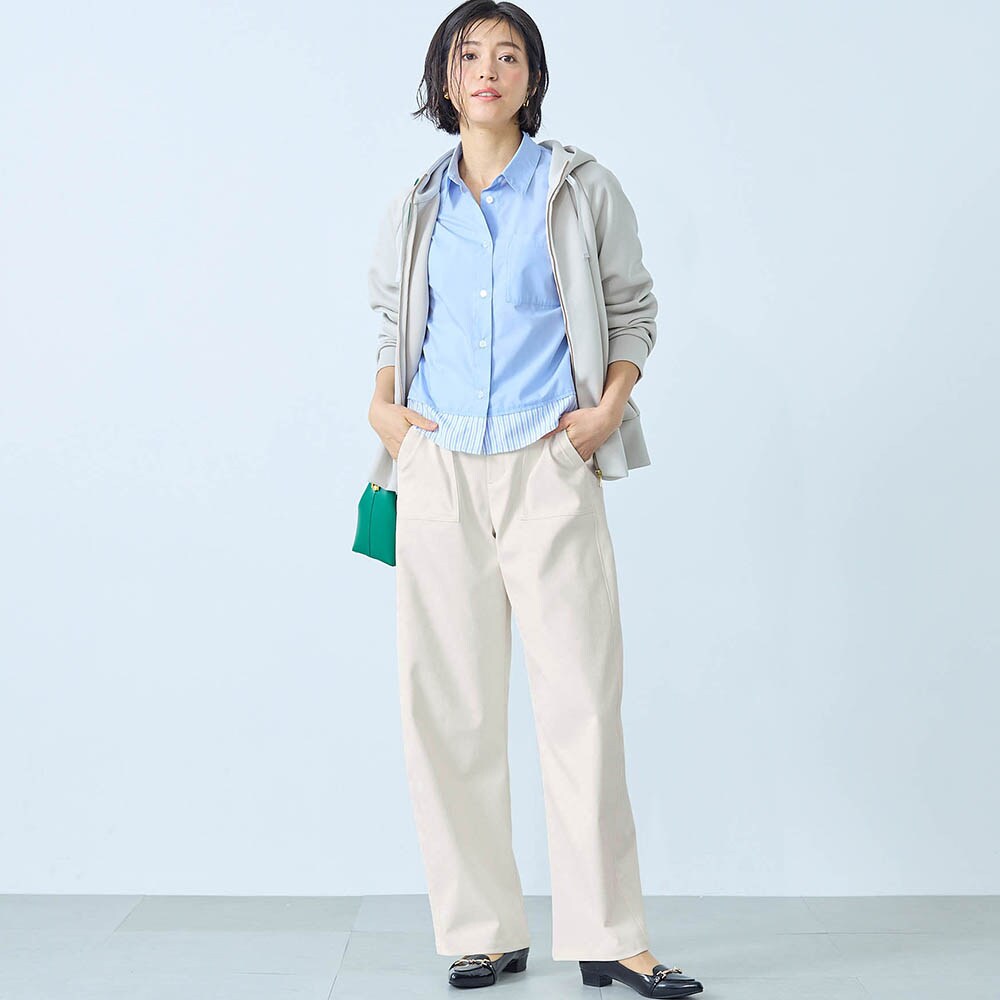 モデル身長168cm／M ※写真は撮影用のため股下+6cmになります。