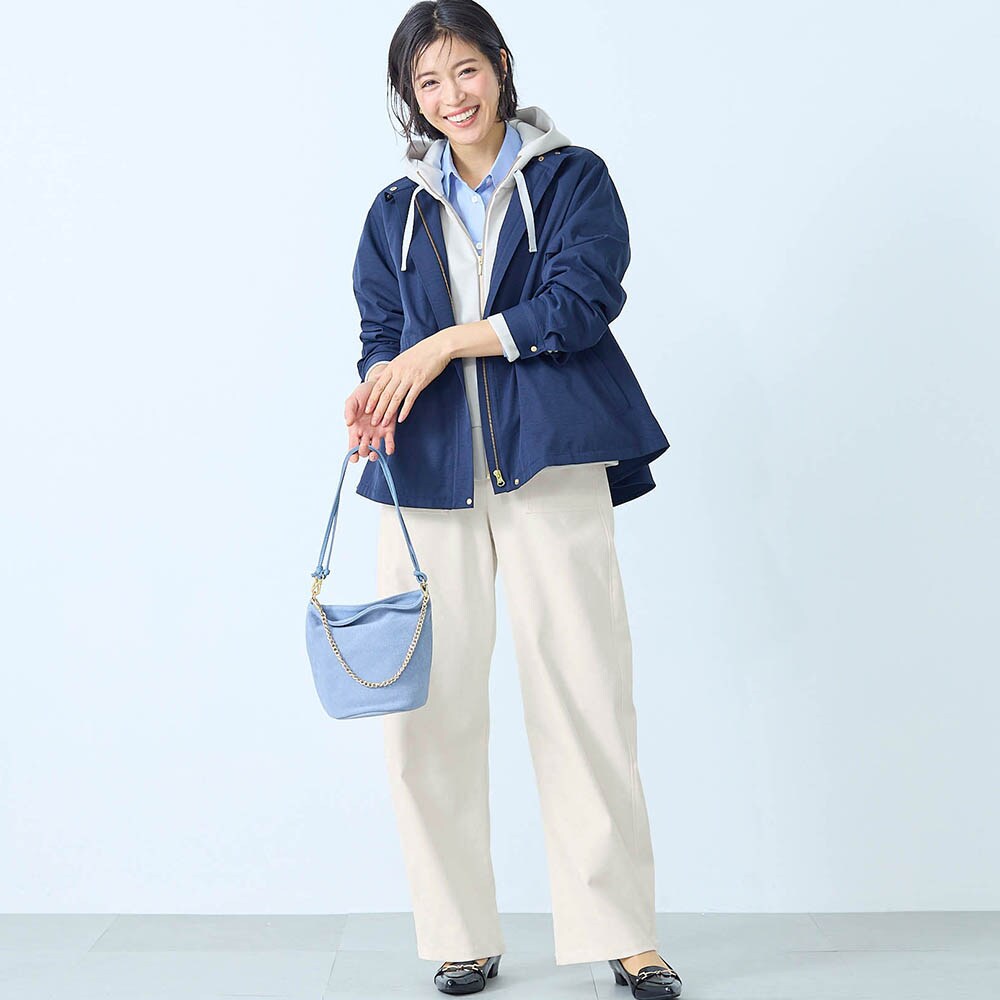 モデル身長168cm／M ※写真は撮影用のため股下+6cmになります。