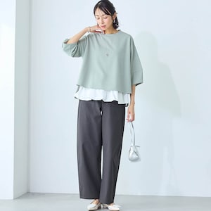 モデル身長169cm／M ※写真は撮影用のため股下+6cmになります。