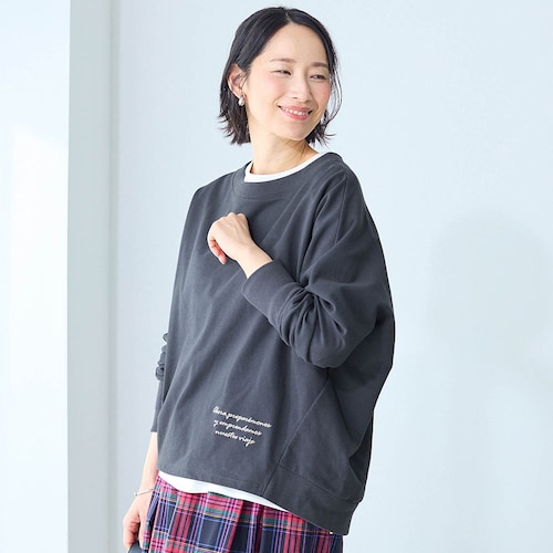 コットンミニ裏毛ドルマンカットソー