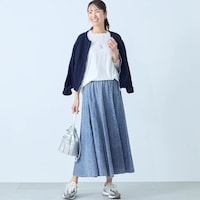 モデル身長173cm／M ※写真は撮影用のため総丈+6cmになります。