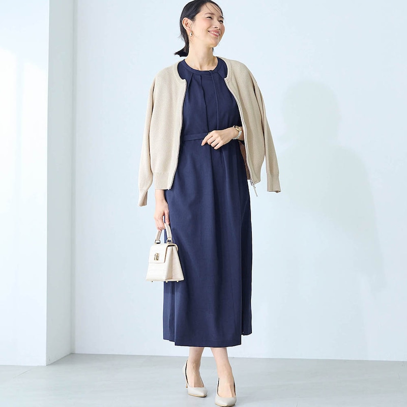 モデル身長168cm／M ※写真は撮影用のため着丈+6cmになります。