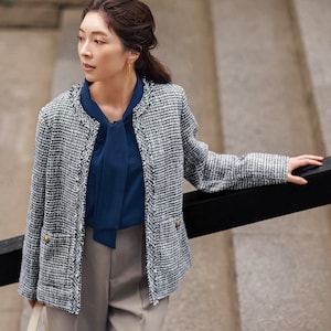 【スタイルノート/StyleNote】こなれツイードジャケット(腕はり)