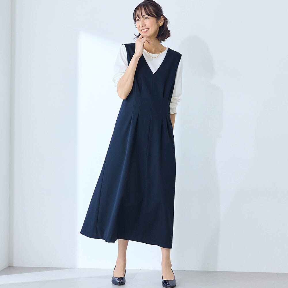 モデル身長169cm／M ※写真は撮影用のため身丈+6cmになります。