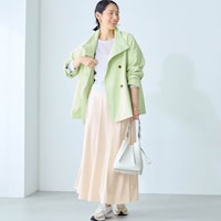 モデル身長168cm／M ※写真は撮影用のため総丈+6cmになります。
