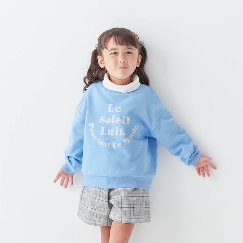 レイヤード風裏起毛プルオーバー 【子供服 長袖】