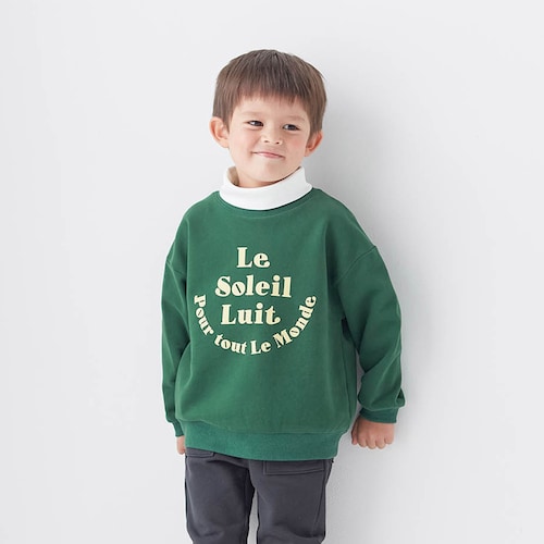 レイヤード風裏起毛プルオーバー 【子供服 長袖】