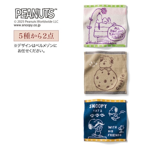 【クリアランス】【1回のみお届け】 「スヌーピー」ボリュームたっぷりふんわりハンカチ 2枚セット