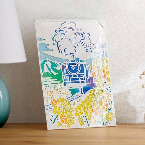 【クリアランス】【1回のみお届け】[旅立ち] 旅する気分で楽しむ白い切り絵手作りキット