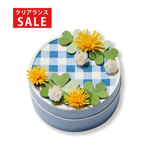 【クリアランス】【1回のみお届け】[シロツメクサとタンポポ] クラフトテープで作るお花の小箱手作りキット