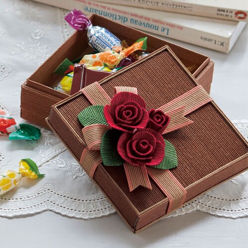 【クリアランス】【1回のみお届け】[バラ] クラフトテープで作るお花の小箱手作りキット