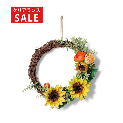 【クリアランス】【1回のみお届け】[黄色い花のリース] アーティフィシャルフラワーで作るリース＆スワッグ手作りキット