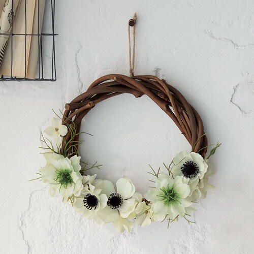 【クリアランス】【1回のみお届け】[白い花のリース] アーティフィシャルフラワーで作るリース＆スワッグ手作りキット