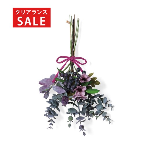 【クリアランス】【1回のみお届け】[パープルのスワッグ] アーティフィシャルフラワーで作るリース＆スワッグ手作りキット