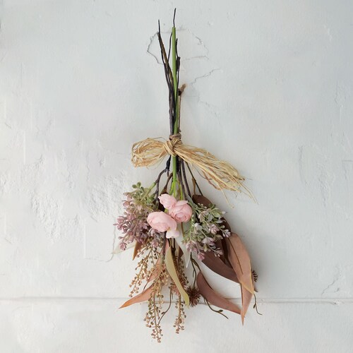 【クリアランス】【1回のみお届け】[ピンクの花のスワッグ] アーティフィシャルフラワーで作るリース＆スワッグ手作りキット