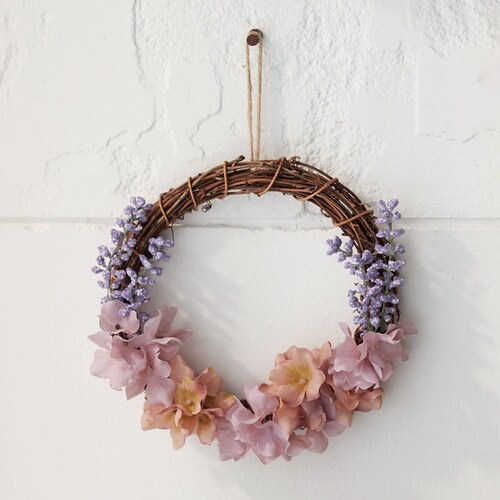 【クリアランス】【1回のみお届け】[バイオレットのリース] アーティフィシャルフラワーで作るリース＆スワッグ手作りキット