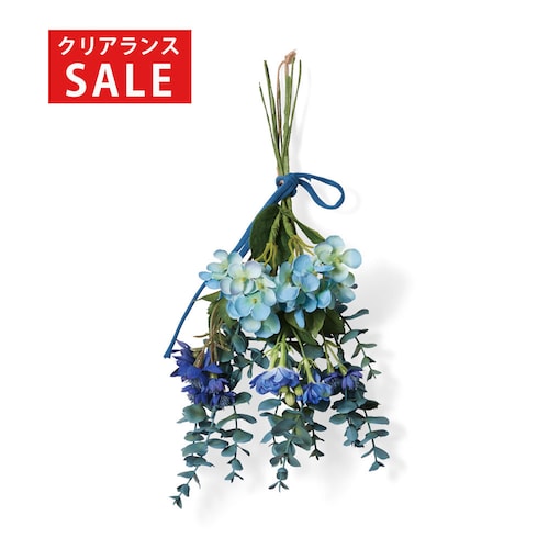 【クリアランス】【1回のみお届け】[青い花のスワッグ] アーティフィシャルフラワーで作るリース＆スワッグ手作りキット