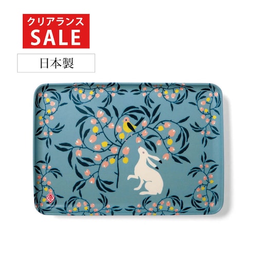 【クリアランス】【1回のみお届け】[うさぎと小鳥] 「竹久夢二」大正モダンあふれるレトロ調トレイ