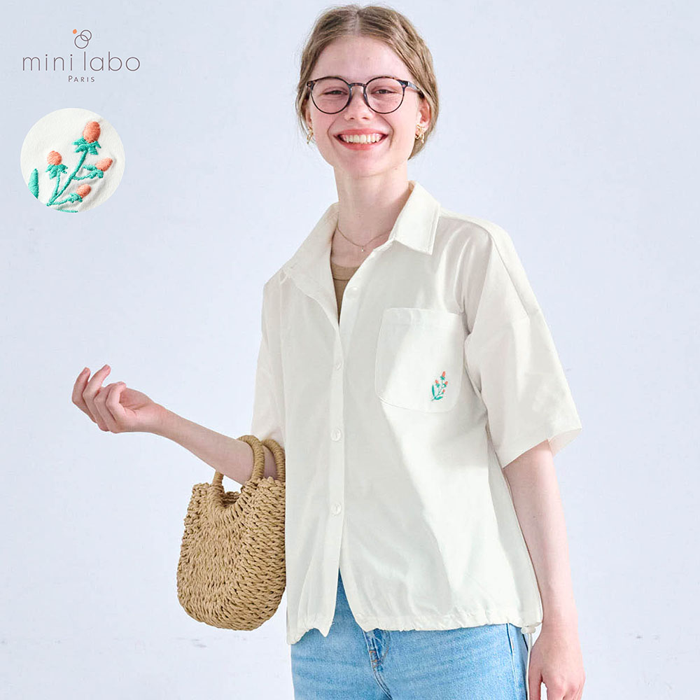 【ミニラボ/mini labo】裾ドロスト吸水速乾UVカットシャツ/スーザン 「ミニラボ」