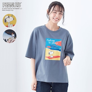 【ピーナッツ/PEANUTS】汗ジミが目立ちにくいプリントTシャツ「スヌーピー」