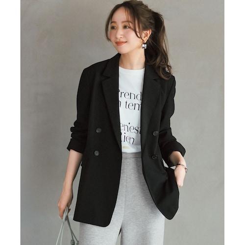 【UNFILO／アンフィーロ】ウールライク ダブルブレスト ジャケット