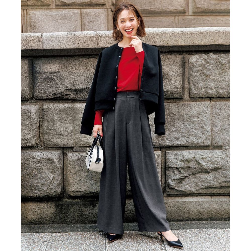 UNFILO／アンフィーロ】BEAUTY FORM JERSEY スナップカーディガン(オン